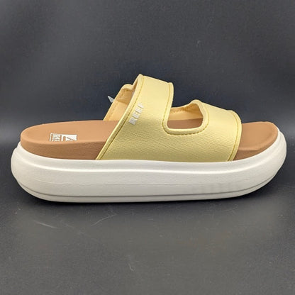 REEF Cushion Bondi 2 Bar Women’s Sizes 6-11 Platform Sandals Yellow Pale Banana Reef