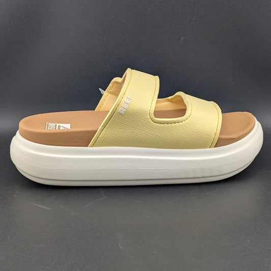 REEF Cushion Bondi 2 Bar Women’s Sizes 6-11 Platform Sandals Yellow Pale Banana Reef