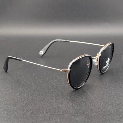 Converse H090 Black Gold Oval Sunglasses Thin Temples Black Tint Lens 49□24-145 Converse