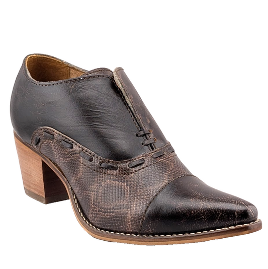 Nocona Women's Size 9 ~Sherry Western Ankle Booties Mocha Brown ME1923 Snakeskin Nocona