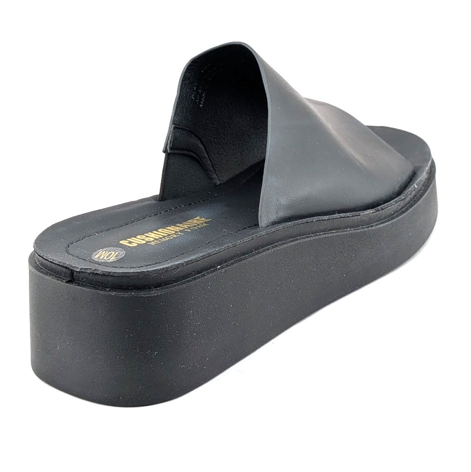 Cushionaire Size 10 Play~ Black Platform Memory Foam Slide Sandals CUSHIONAIRE