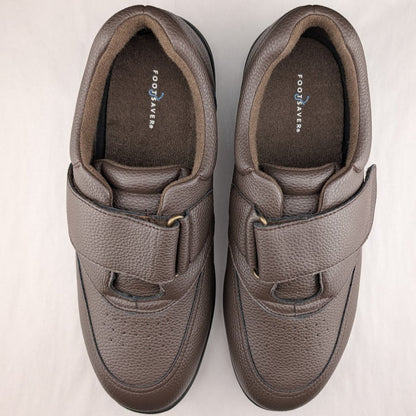 Footsaver by Drew~Poker, Mens Wide Brown Strap Slip-ons Sizes 11W-14W Diabetics Footsaver by Drew