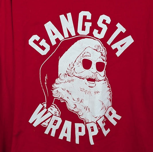 Gangster Wrapper Funny Xmas Santa LS Sweatshirt Unisex Large or 2XL Holiday Time