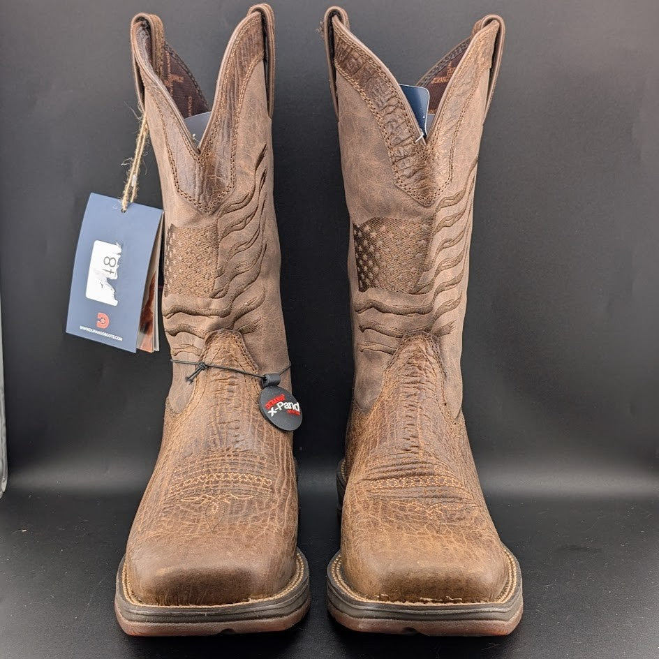 Rebel™ By Durango® Size 10W Brown Distressed Flag Embroidery Boots DDB0314 $185 Durango