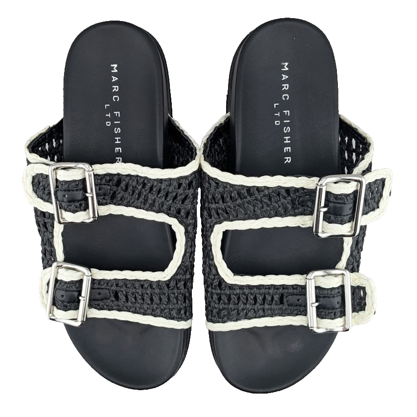 ⋆˚✿˖° Marc Fisher Mylan Sandals - Women Size 8.5 Black & White NEW in Box 🎁 Marc Fisher