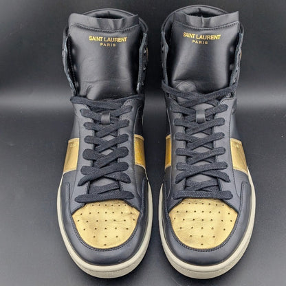 NM Saint Laurent SL/10H Black Gold High Top Sneakers EU 41 Saint Laurent