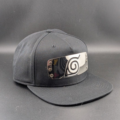 Ripple Junction Naruto Shippuden Mens Snapback Hat - Metal Band Hidden Leaf Logo Ripple Junction