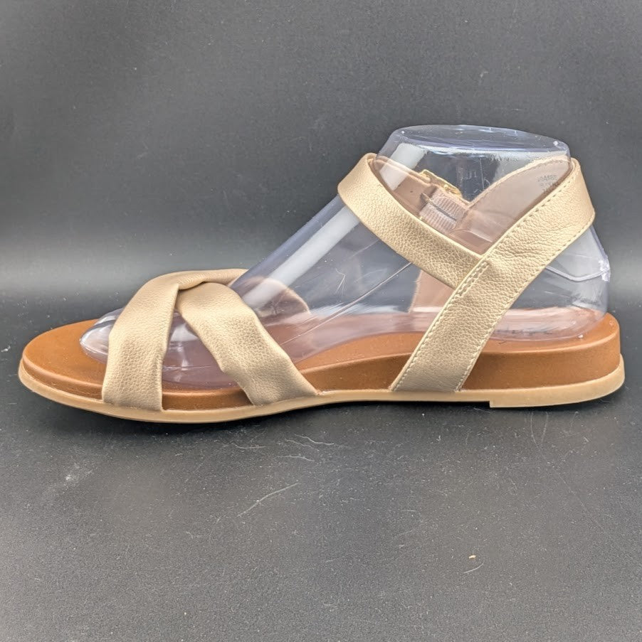 Xappeal Women's 7.5M Rayna Gold Puffy Slingback Sandal Shoes w/ Comfort Footbed X-Appeal