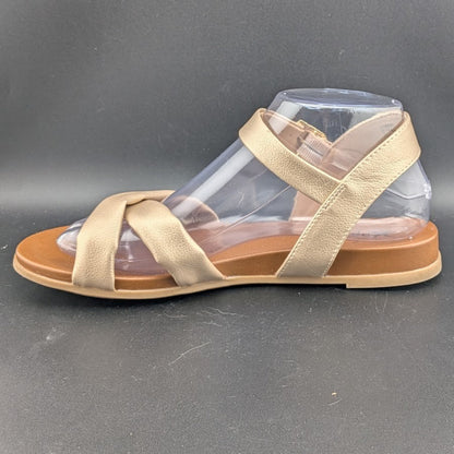 Xappeal Women's 7.5M Rayna Gold Puffy Slingback Sandal Shoes w/ Comfort Footbed X-Appeal