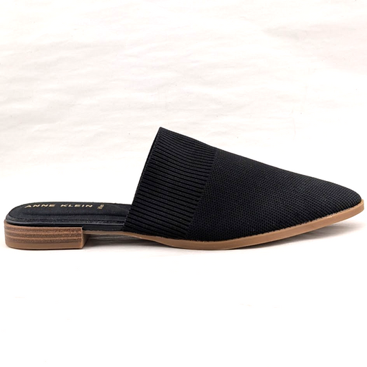 Anne Klein Women's Violet Black Knit Mule Size 9 M Pointed Toe Flat Heel NIB Anne Klein