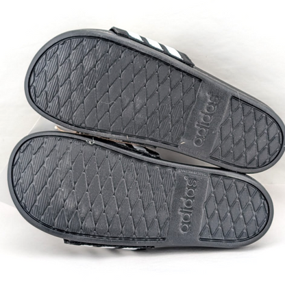 adidas Adilette Comfort JS4313 Unisex Slides Black w/ White NIB adidas