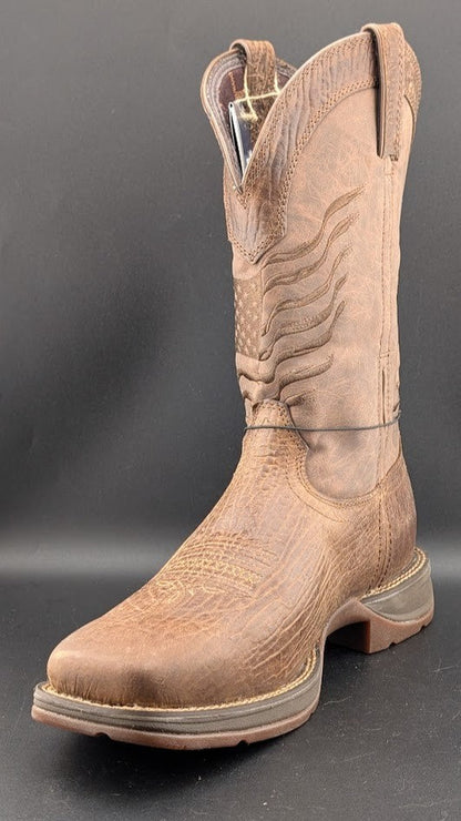 Rebel™ By Durango® Size 10W Brown Distressed Flag Embroidery Boots DDB0314 $185 Durango