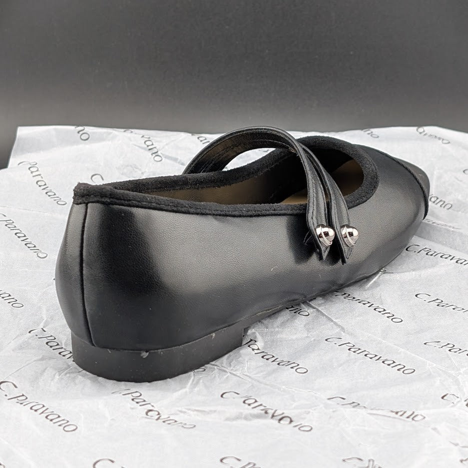 C.Paravano Women's Size 7 (EU 37.5) Mary Jane Ballet Flat Shoes Square Toe Soft C. Paravano