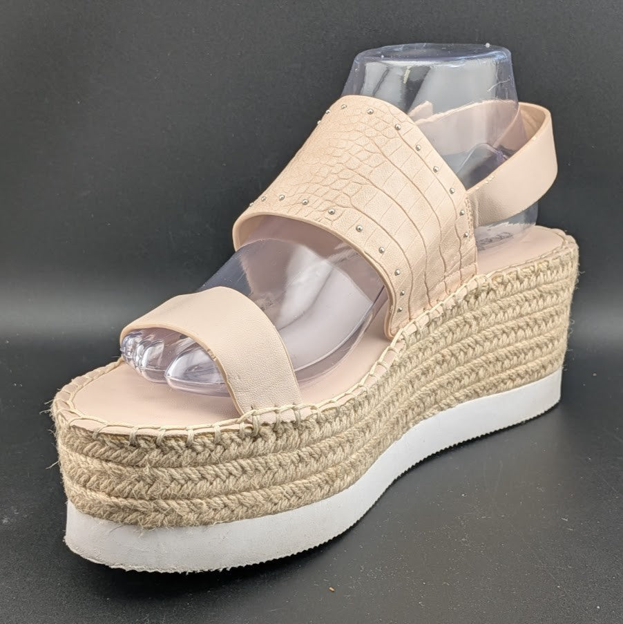 CHARLES by Charles David Women's Size 9.5 Scale Platform Wedge Sandals in Nude CHARLES DAVID