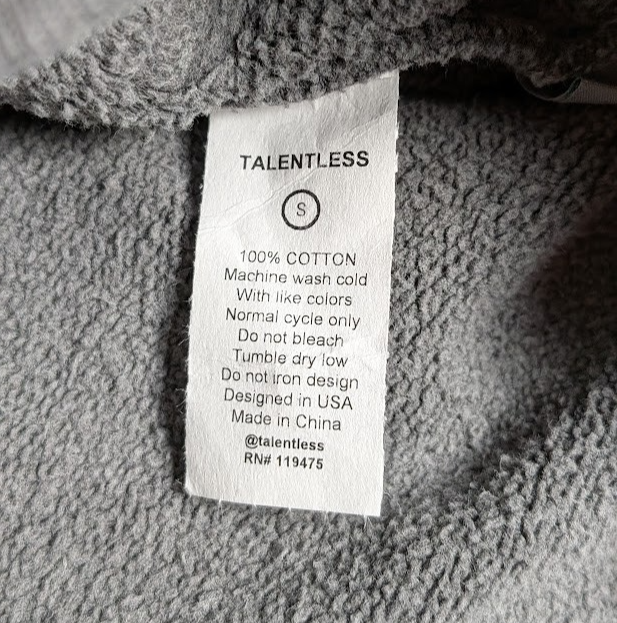 Talentless Black Men's Size Small HEAVYWEIGHT Hoodie w/ Pockets ~ New In Bag Talentless