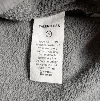 Talentless Black Men's Size Small HEAVYWEIGHT Hoodie w/ Pockets ~ New In Bag Talentless