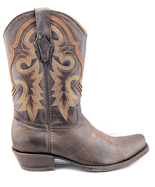 Mens Rodeo Cowboy Boots Genuine Leather Hibrido Suela Tacoma Cuero Bota Vaquera REYWELT