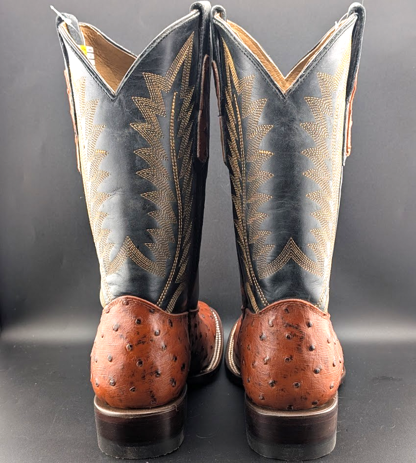 Men's Size 8.5D Reywelt Full Quill Exotic Ostrich Cowboy Boots Handmade Botas Reywelt