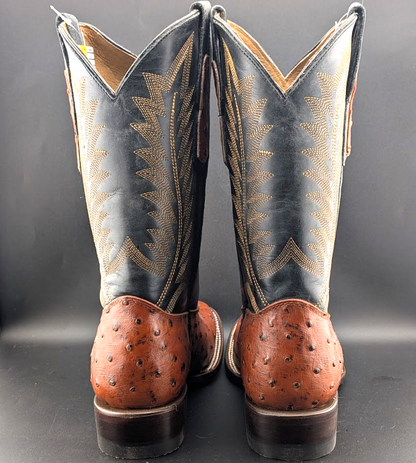 Men's Size 8.5D Reywelt Full Quill Exotic Ostrich Cowboy Boots Handmade Botas Reywelt