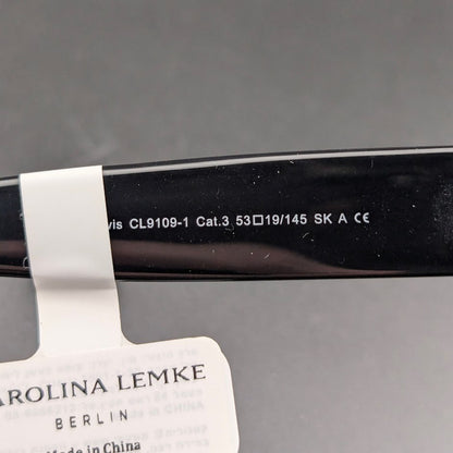 Carolina Lemke Berlin Unisex Black Sunglasses CL9109-1 Gradient Grey Lenses NEW Carolina Lemke