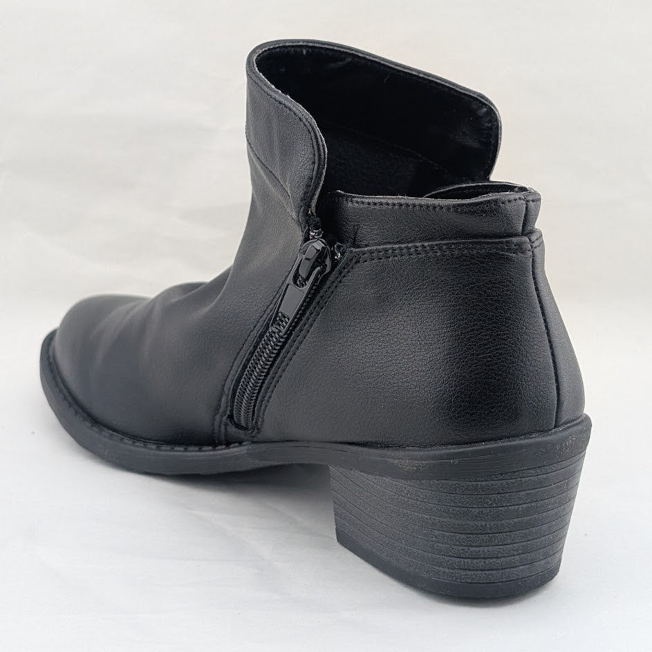 Easy Street Womens 7N (Narrow)  Black Gusto Slouch Zip Up Ankle Booties Easy Street