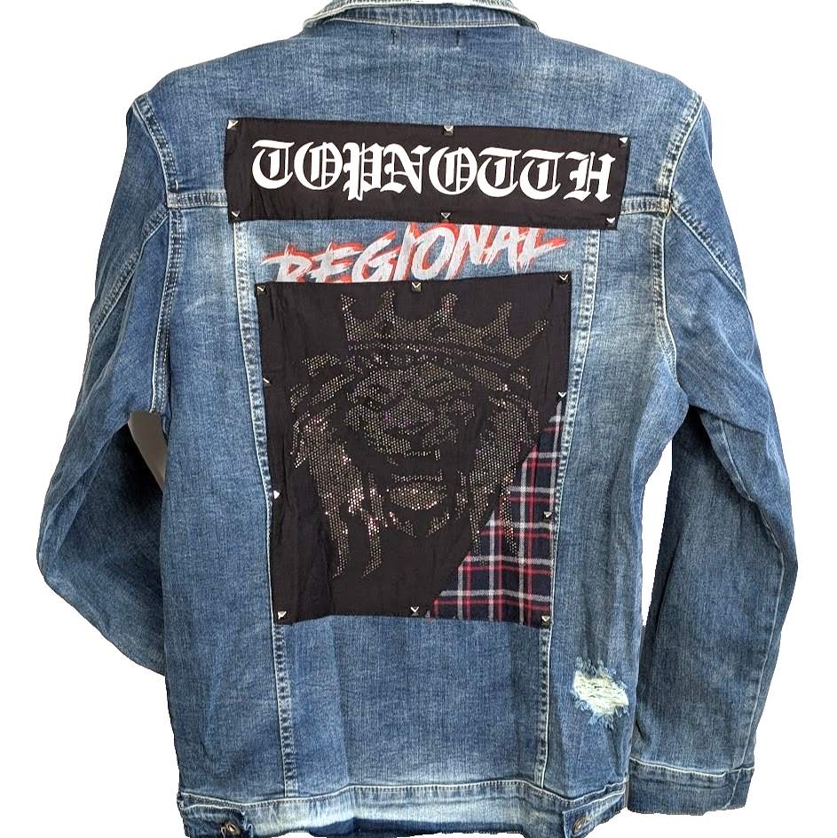 Denim House Woman's Size XL Distressed Jean Jacket Faded NWT Denim House