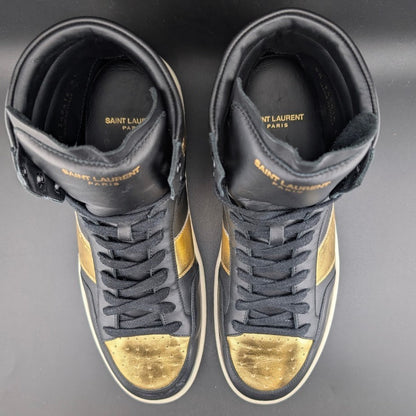 NM Saint Laurent SL/10H Black Gold High Top Sneakers EU 41 Saint Laurent