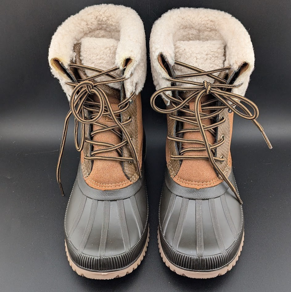 Madden Girl Women's Size 6 Brown Snow/Rain Boot Lace Up Warm Duck Boots Madden Girl