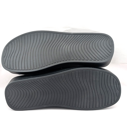 Cushionaire Size 10 Play~ Black Platform Memory Foam Slide Sandals CUSHIONAIRE