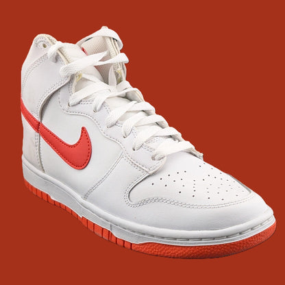Nike Men's Size 7.5 Dunk HI Retro White/Picante Red-White DV0828 100 New in Box Nike