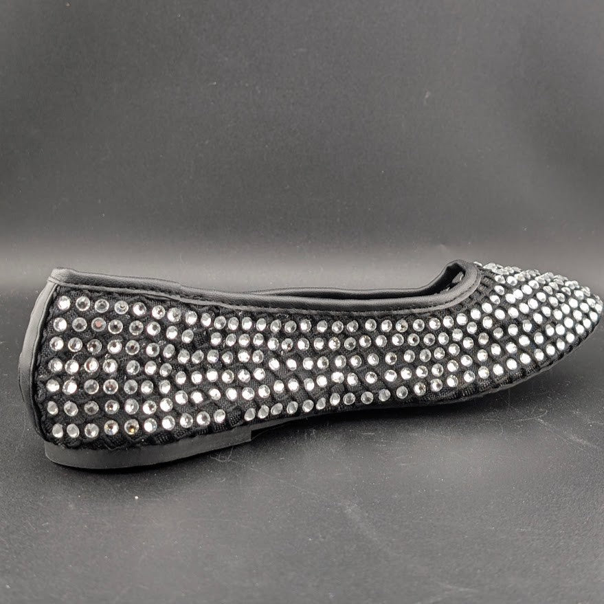 XOXO Size 8 ~ Women's Dobsi Mesh Flats ~ Black w/ Rhinestones NWOB XOXO