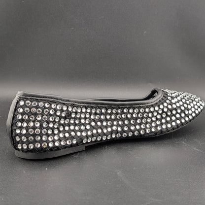 XOXO Size 8 ~ Women's Dobsi Mesh Flats ~ Black w/ Rhinestones NWOB XOXO
