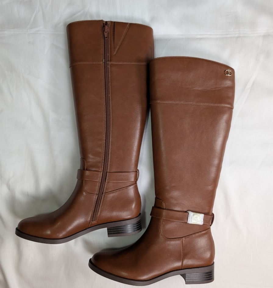 CHARTER CLUB Women's Size 5 Brown Johannes Round Toe Zip-Up Riding Boot Charter Club