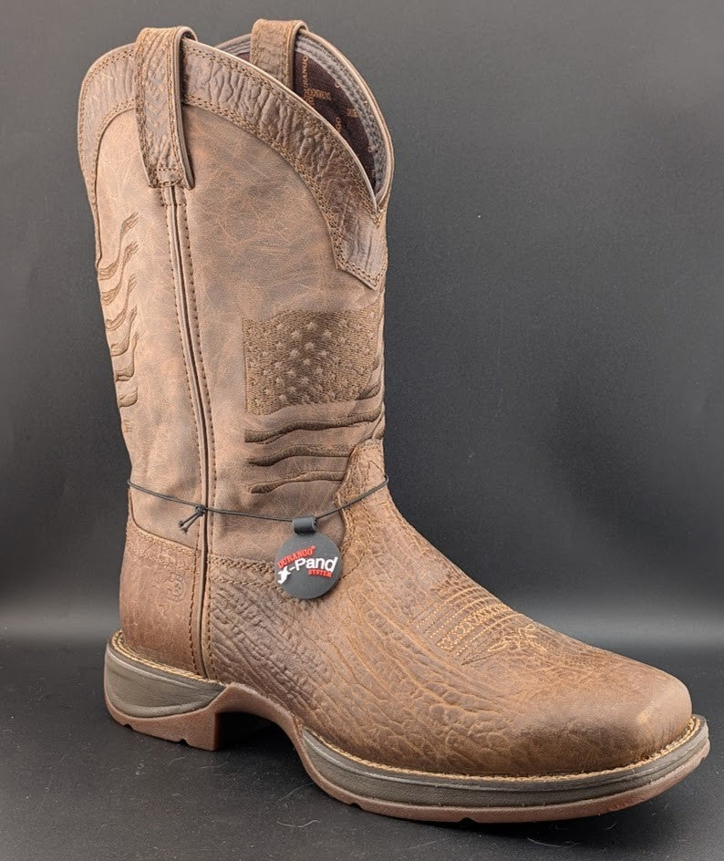 Rebel™ By Durango® Size 10W Brown Distressed Flag Embroidery Boots DDB0314 $185 Durango