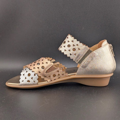 Sesto Meucci Women's Size 6M Elbie Wedge Sandals Platino Multi Faggio  $135 Sesto Meucci
