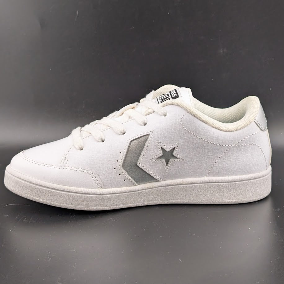 Converse All Star Court OX | Sneaker | Leather | White/Silver | 2 Big Kid Converse