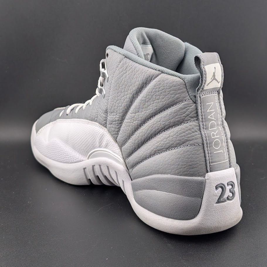 Air Jordan 12 Retro Stealth Men's Sneakers Size 12 White-Cool Grey Worn Once Jordan