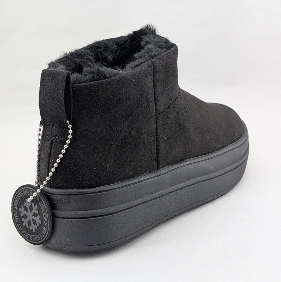 40% OFF New Wos Sz 6.5 Urban Sport Blk Suede Luxe Ankle Boot Faux Fur Lining J/Slides