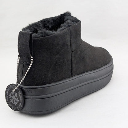 40% OFF New Wos Sz 6.5 Urban Sport Blk Suede Luxe Ankle Boot Faux Fur Lining J/Slides