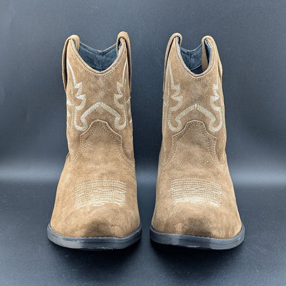 Roper Women's Sz 9.5 Dusty II Tan Brown Cow Suede Western Booties Snip Toe NIB Roper