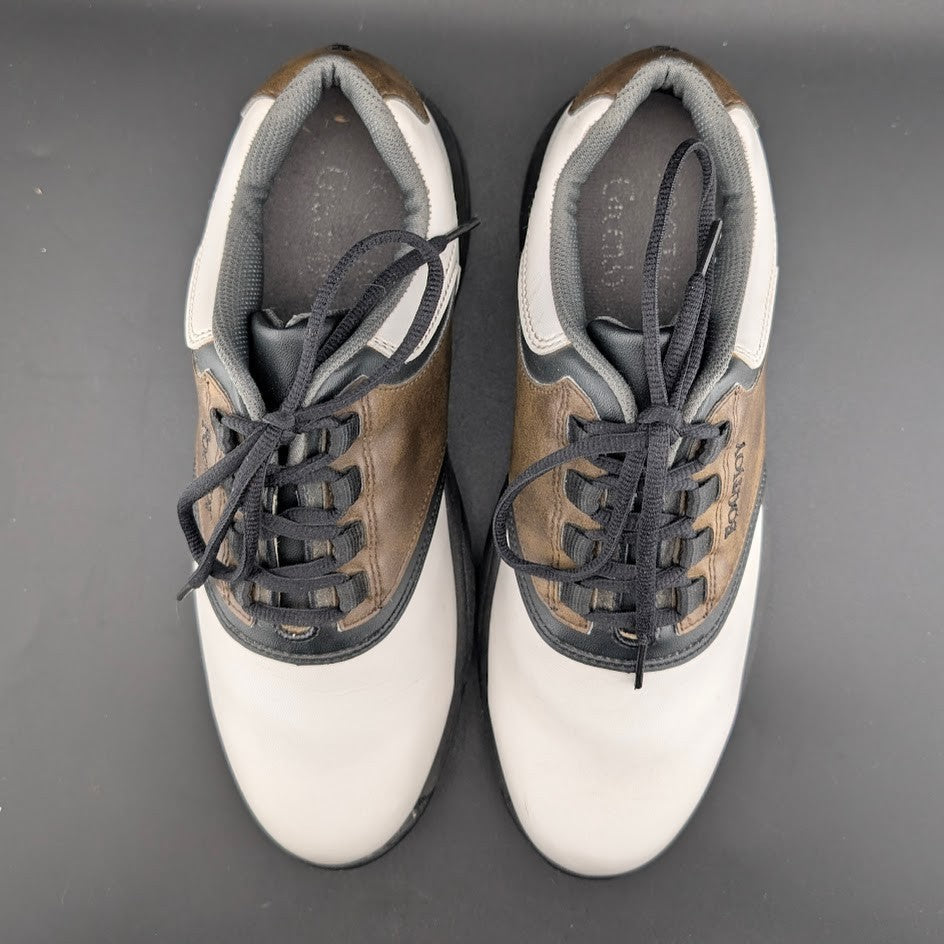 FootJoy GreenJoys Mens Size 8.5 White Brown Leather Oxford Golfing New Cleats FootJoy