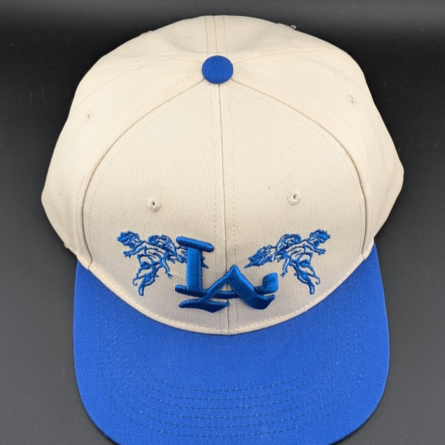 City Of Angels Blue/Cream Snap Back Embroidered Baseball Cap LA NEW and Unworn Unbranded
