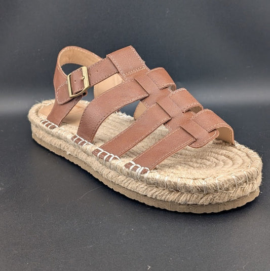 Haute Hippie Natalie | SZ 9 | Brown Vegan Leather Fisherman Espadrille Sandals Haute Hippie