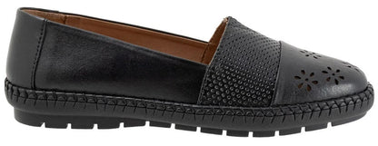 Trotters Women's Ruby Perf Loafers Black Leather 8 Narrow NIB Trotters