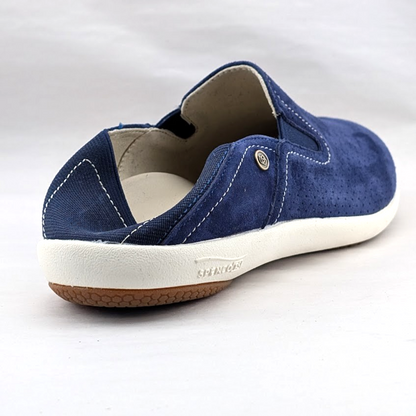 Spenco Brooklyn Women's US 6 Wide Navy Suede Convertible Slip-On Clogs Shoes Spenco