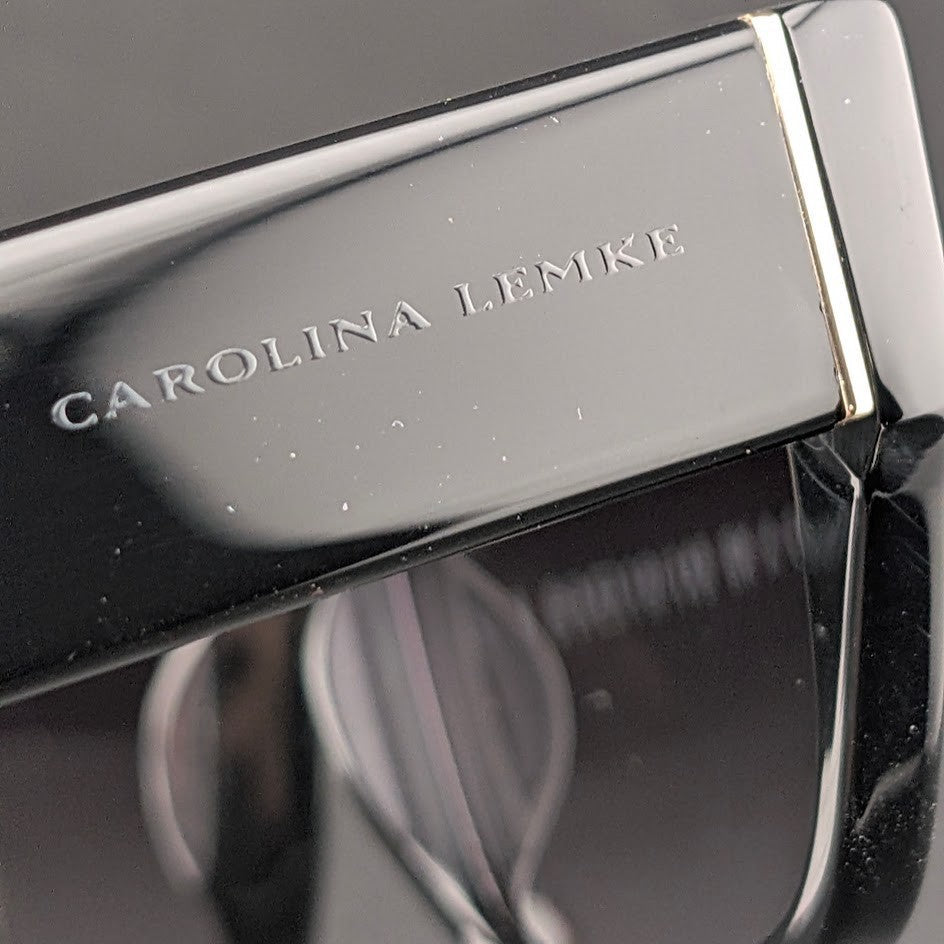 Carolina Lemke Berlin Unisex Black Sunglasses CL9109-1 Gradient Grey Lenses NEW Carolina Lemke