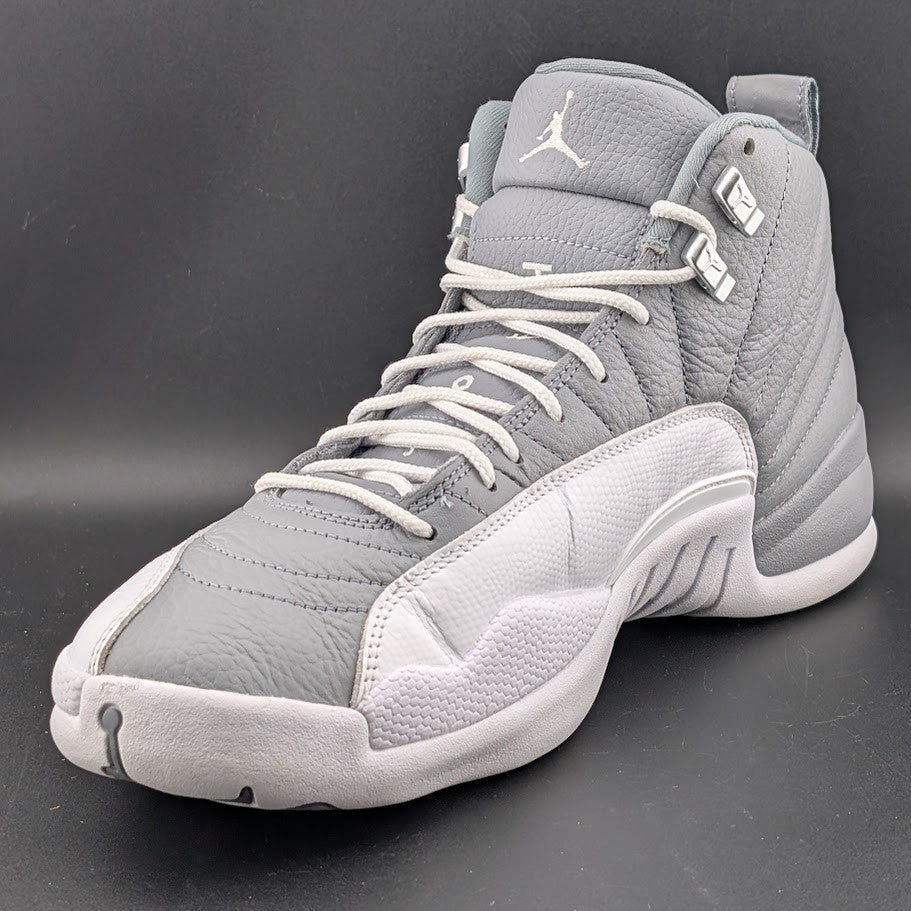 Air Jordan 12 Retro Stealth Men's Sneakers Size 12 White-Cool Grey Worn Once Jordan