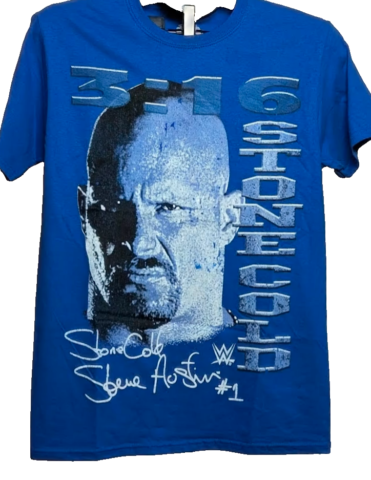 Stone Cold Steve Austin  3:16  Blue WWE  T-Shirt Size Small WWE Legends