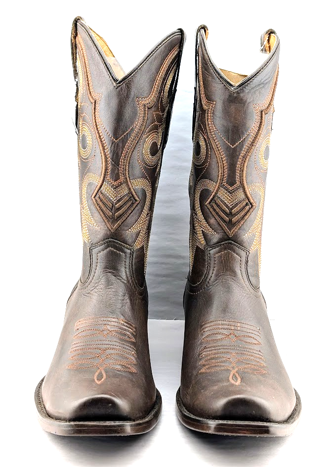 Mens Rodeo Cowboy Boots Genuine Leather Hibrido Suela Tacoma Cuero Bota Vaquera REYWELT
