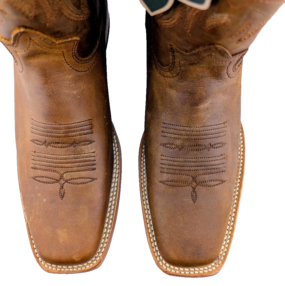 Men's Size 10 Rodeo Cowboy Boots Leather Hibrido Suela Tacoma Cuero Bota Vaquera REYWELT